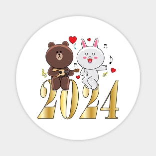 Cony Bunny Happy New Year 2024 Magnet